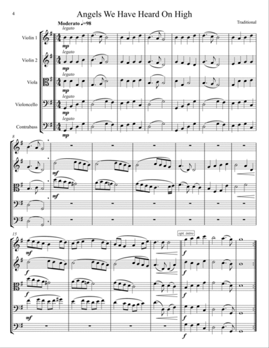 Twenty-Two Christmas Carols for String Orchestra String Orchestra scores gallery preview page 4