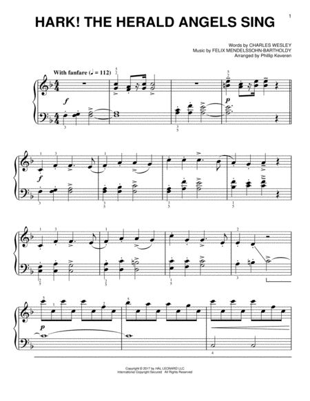 Hark! The Herald Angels Sing [Classical version] (arr. Phillip Keveren)