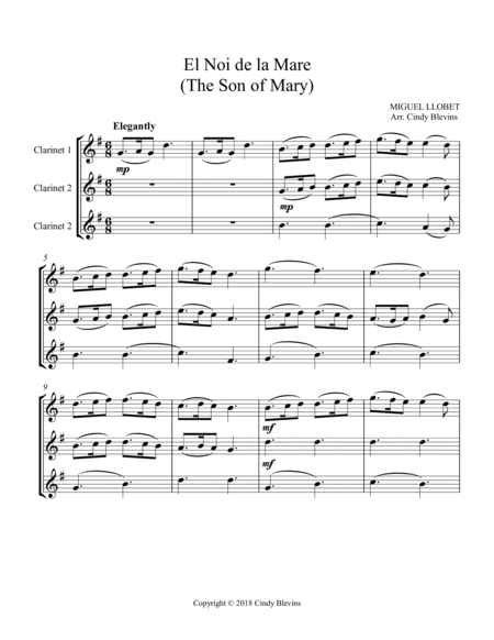The Son of Mary, for Clarinet Trio image number null
