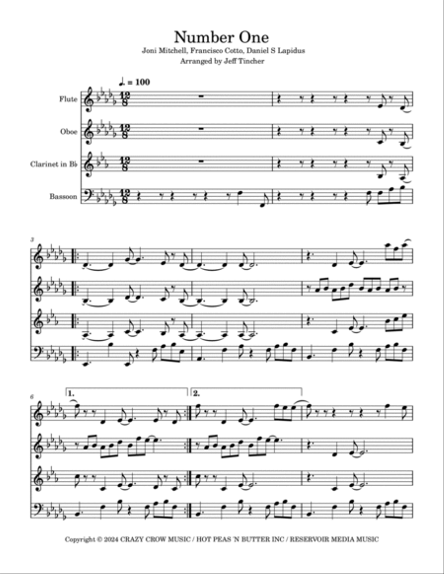 Number One Woodwind Quintet scores gallery preview page 2