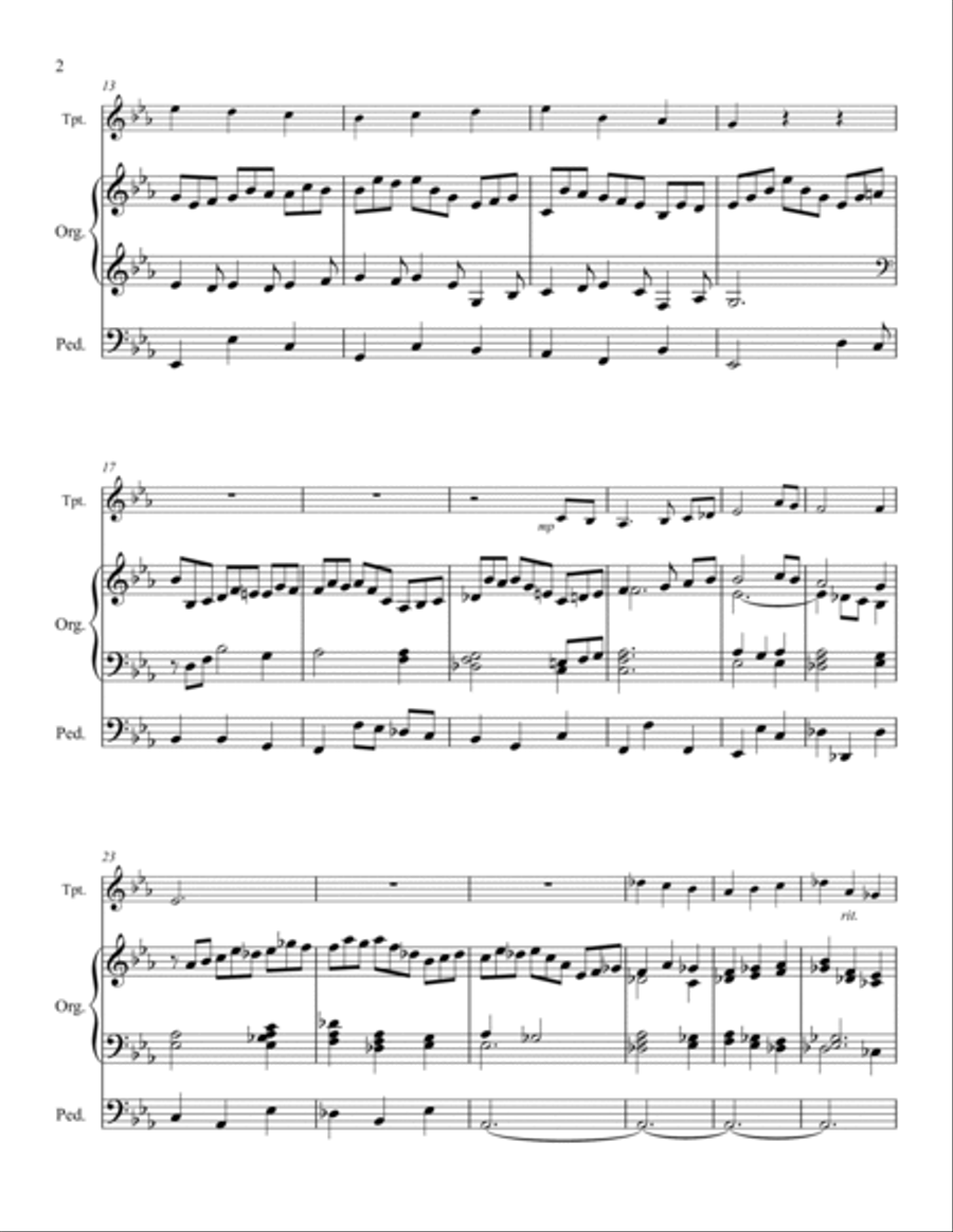 Jesu, Joy of Man’s Desiring (The First Noel) - One Trumpet and Organ Trumpet Duet scores gallery preview page 3