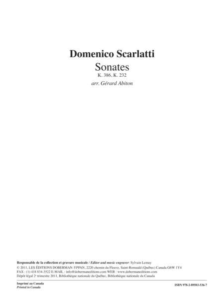2 Sonates, vol. 1, K. 386, 232