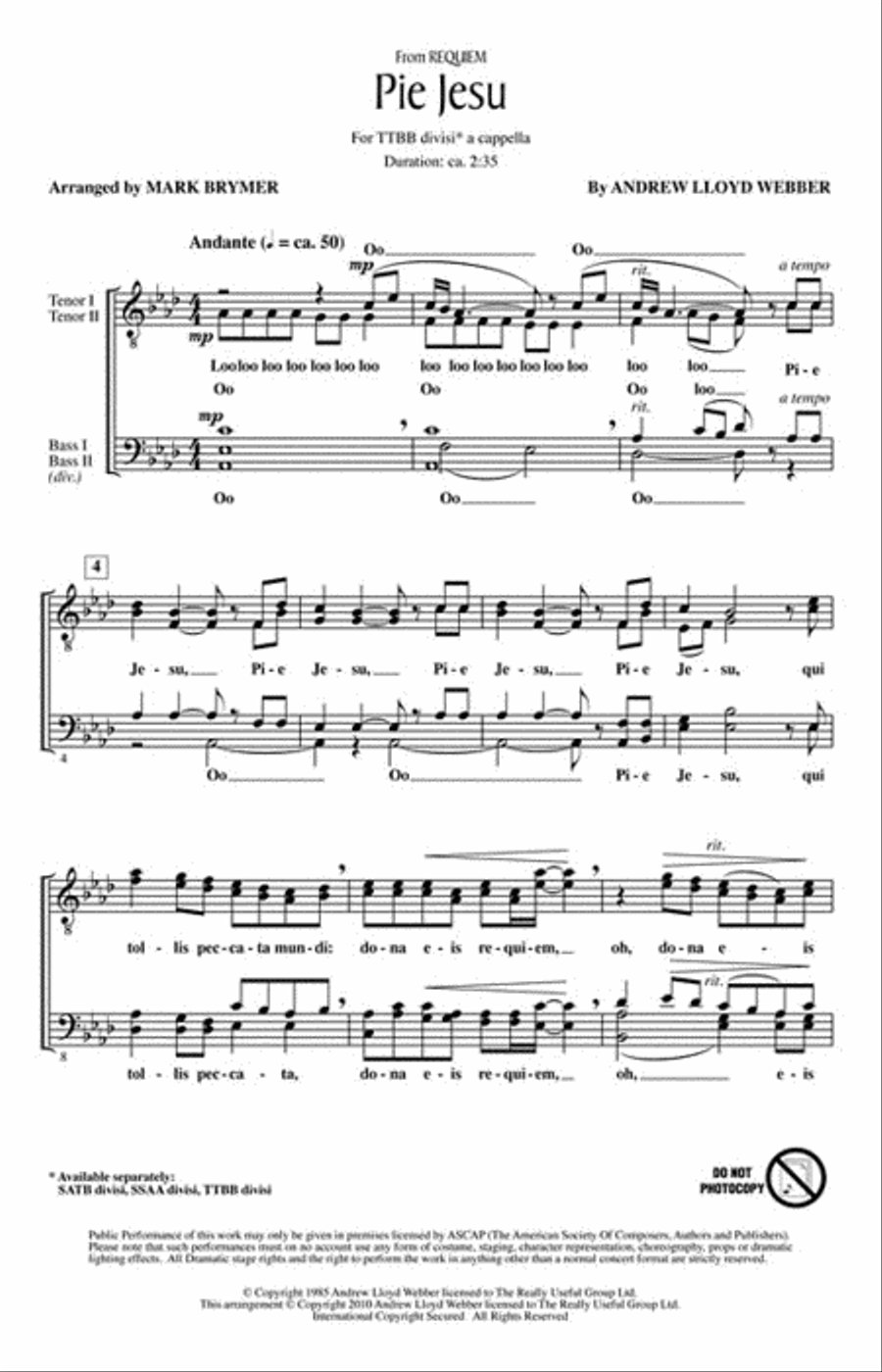Pie Jesu Pie Jesu TTBB scores gallery preview page 2