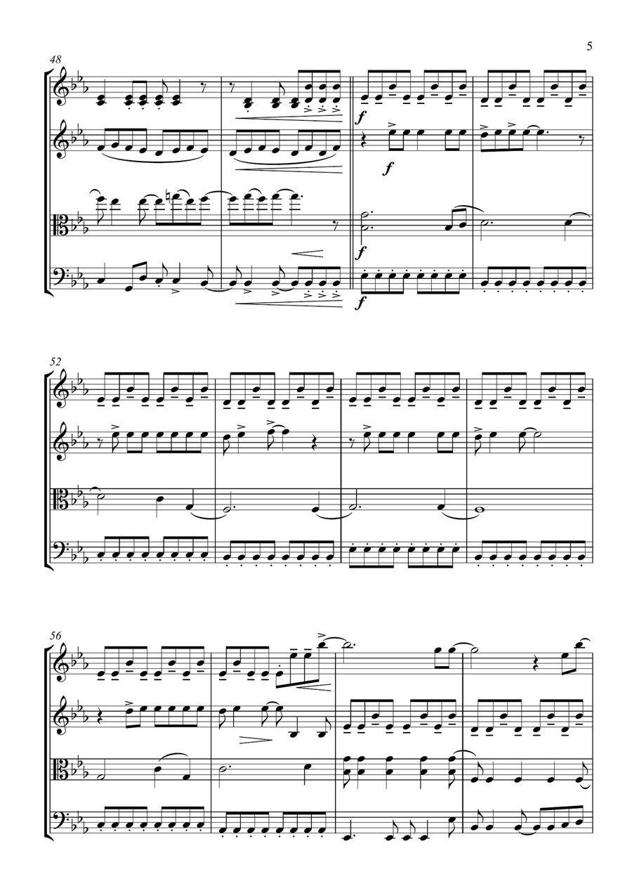 She Will Be Loved String Quartet scores gallery preview page 5