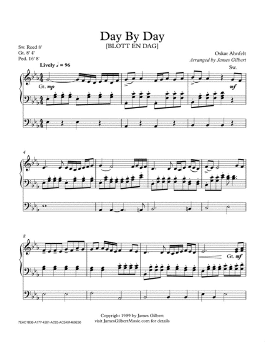 Day By Day Organ Solo scores gallery preview page 1
