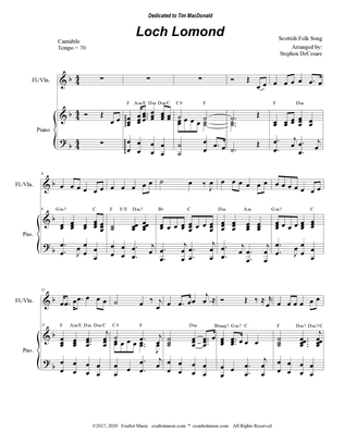 Loch Lomond (Flute or Violin solo and Piano)