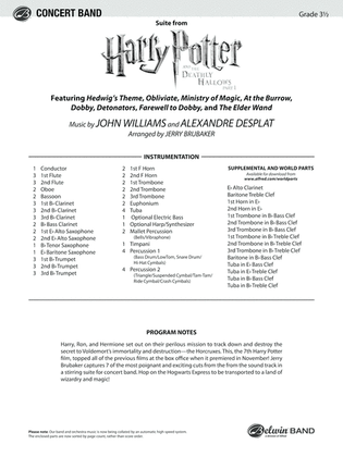 Book cover for Harry Potter and the Deathly Hallows, Part 1, Suite from: Score