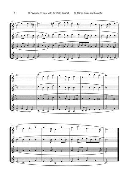 16 Favourite Hymns Vol.1 for Violin Quartet