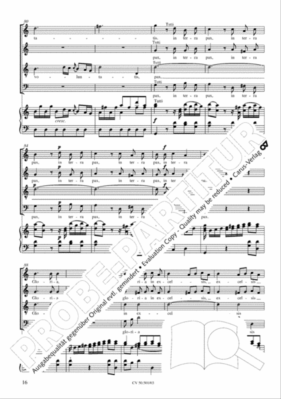 Mass in C Major 4-Part scores gallery preview page 17