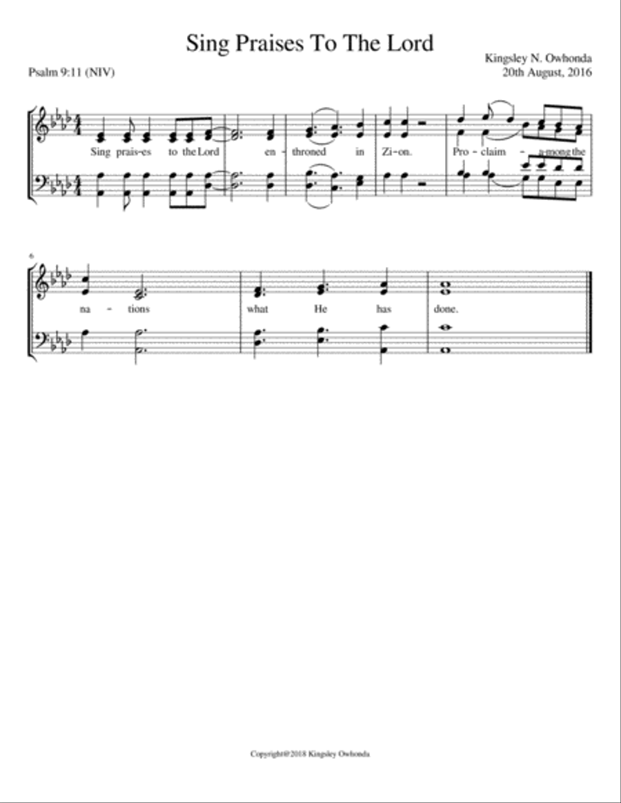 Sing Praises to the Lord 4-Part scores gallery preview page 1