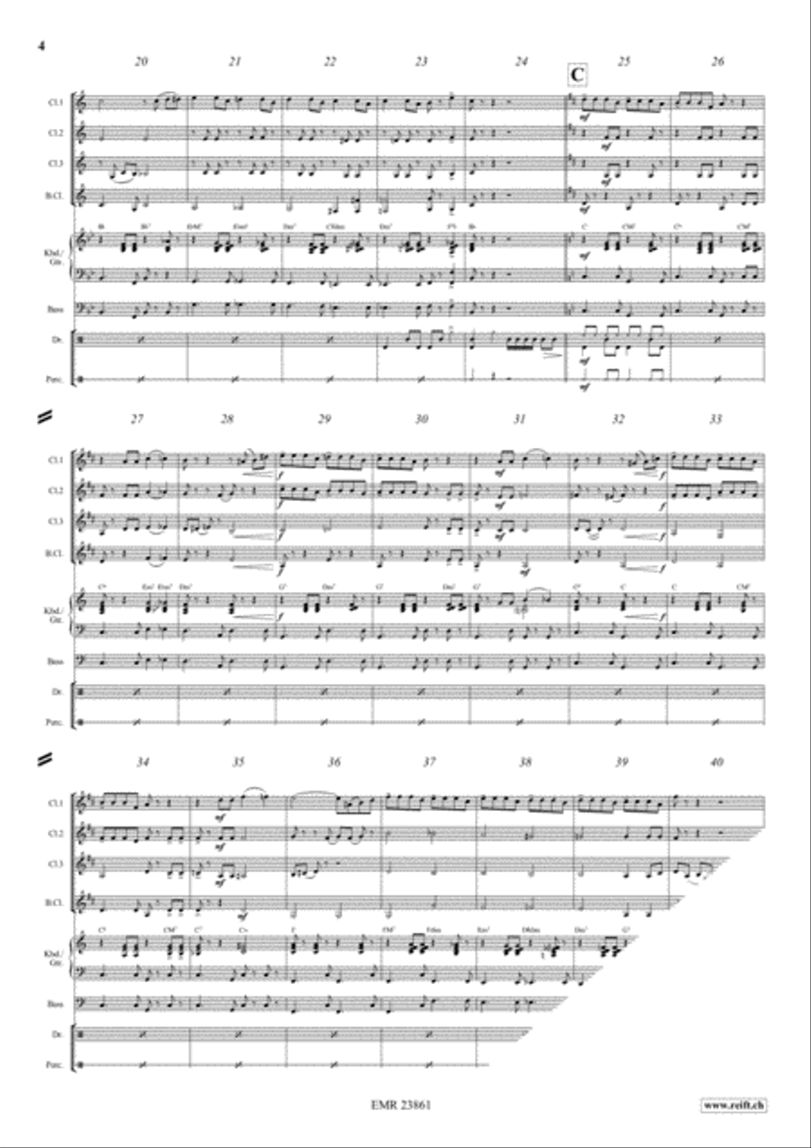 Cha Cha - Cuba Libre Cha Cha - Cuba Libre Clarinet Quartet scores gallery preview page 4
