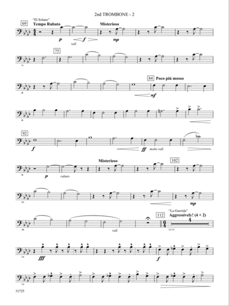 Iberian Escapades: 2nd Trombone Concert Band scores gallery preview page 2