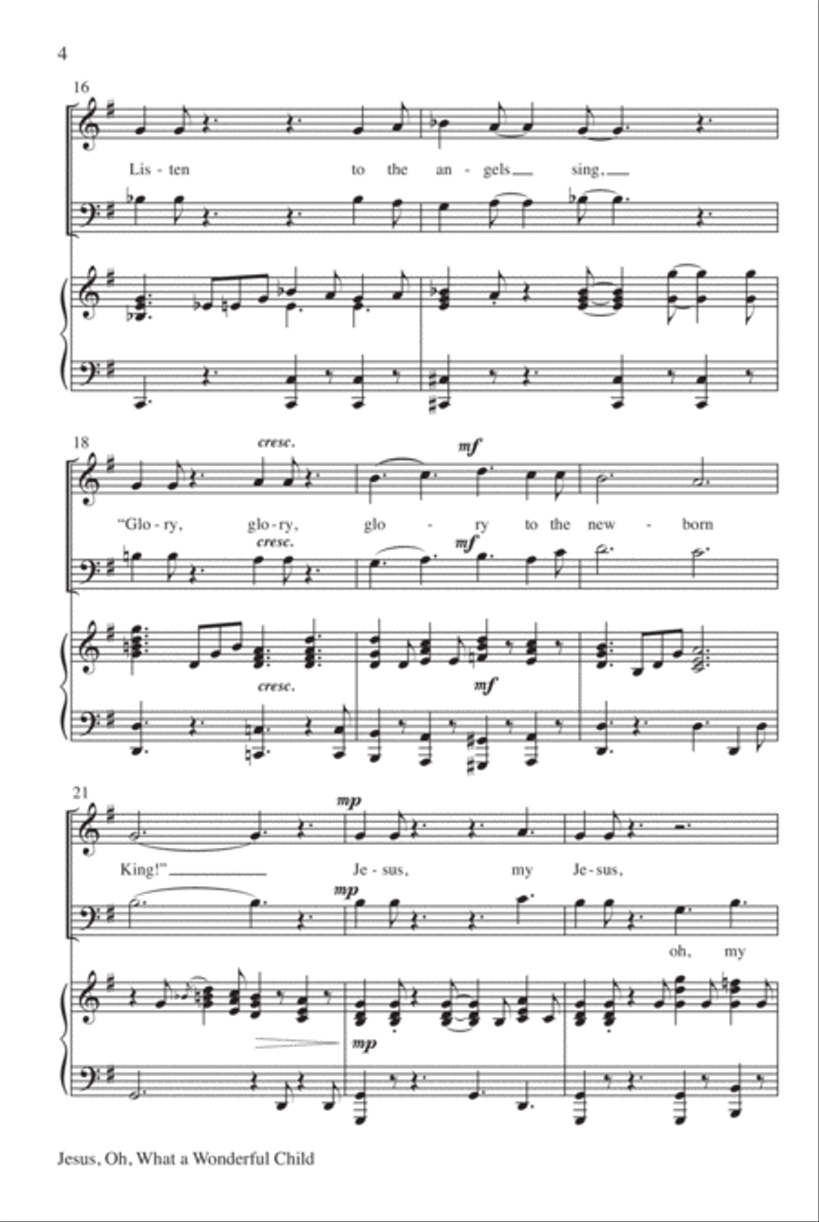 Jesus, Oh, What a Wonderful Child 2-Part scores gallery preview page 5