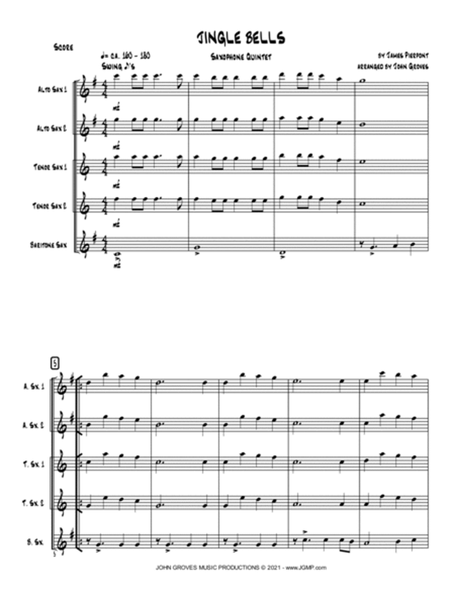 Jingle Bells - Saxophone Quintet image number null