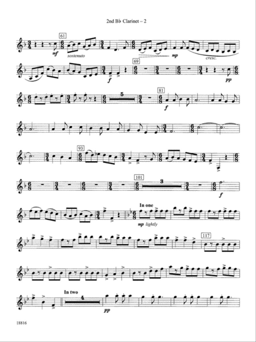 Canarios Fantasia: 2nd B-flat Clarinet Concert Band scores gallery preview page 2