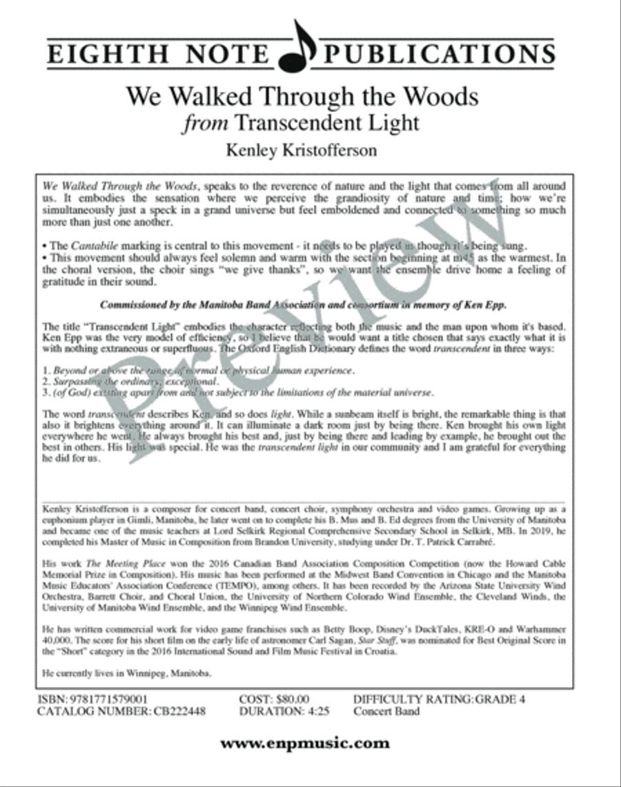 We Walked Through the Woods Concert Band scores gallery preview page 3