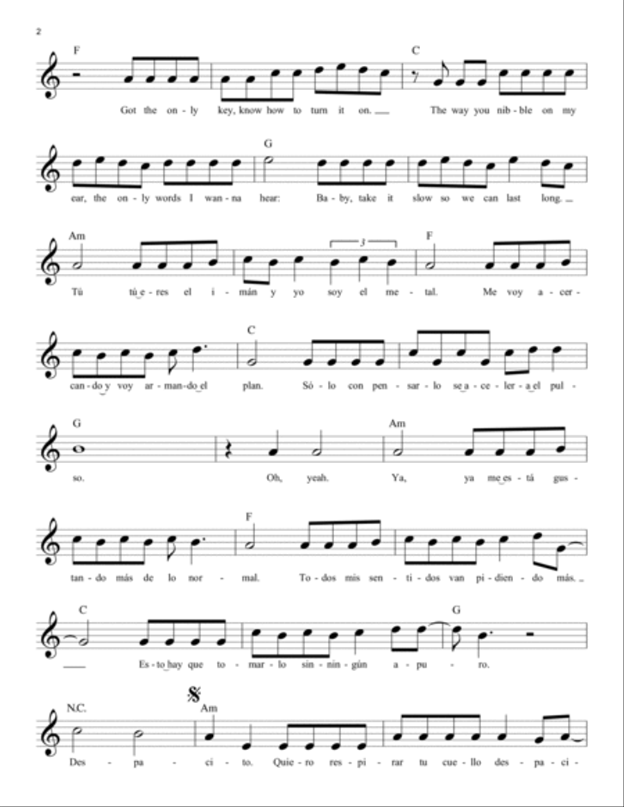 Despacito Despacito Voice scores gallery preview page 2