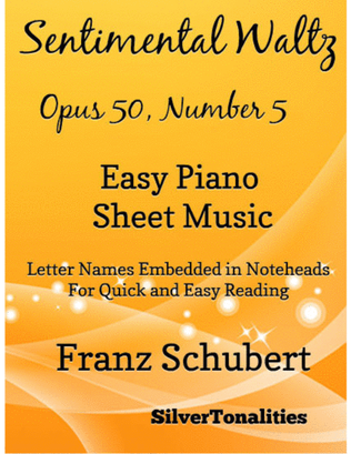 Sentimental Waltz Opus 50 Number 5 Easy Piano Sheet Music
