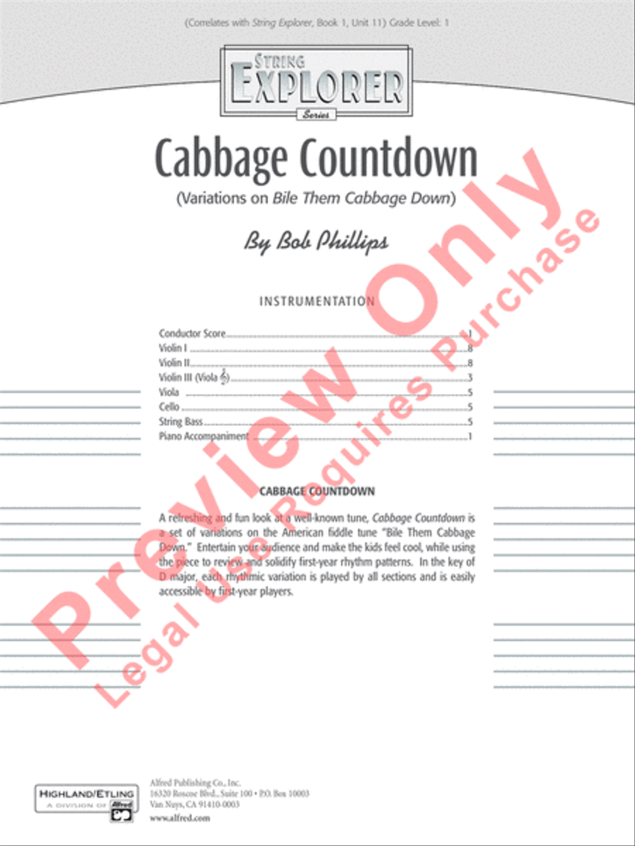 Cabbage Countdown String Orchestra scores gallery preview page 2