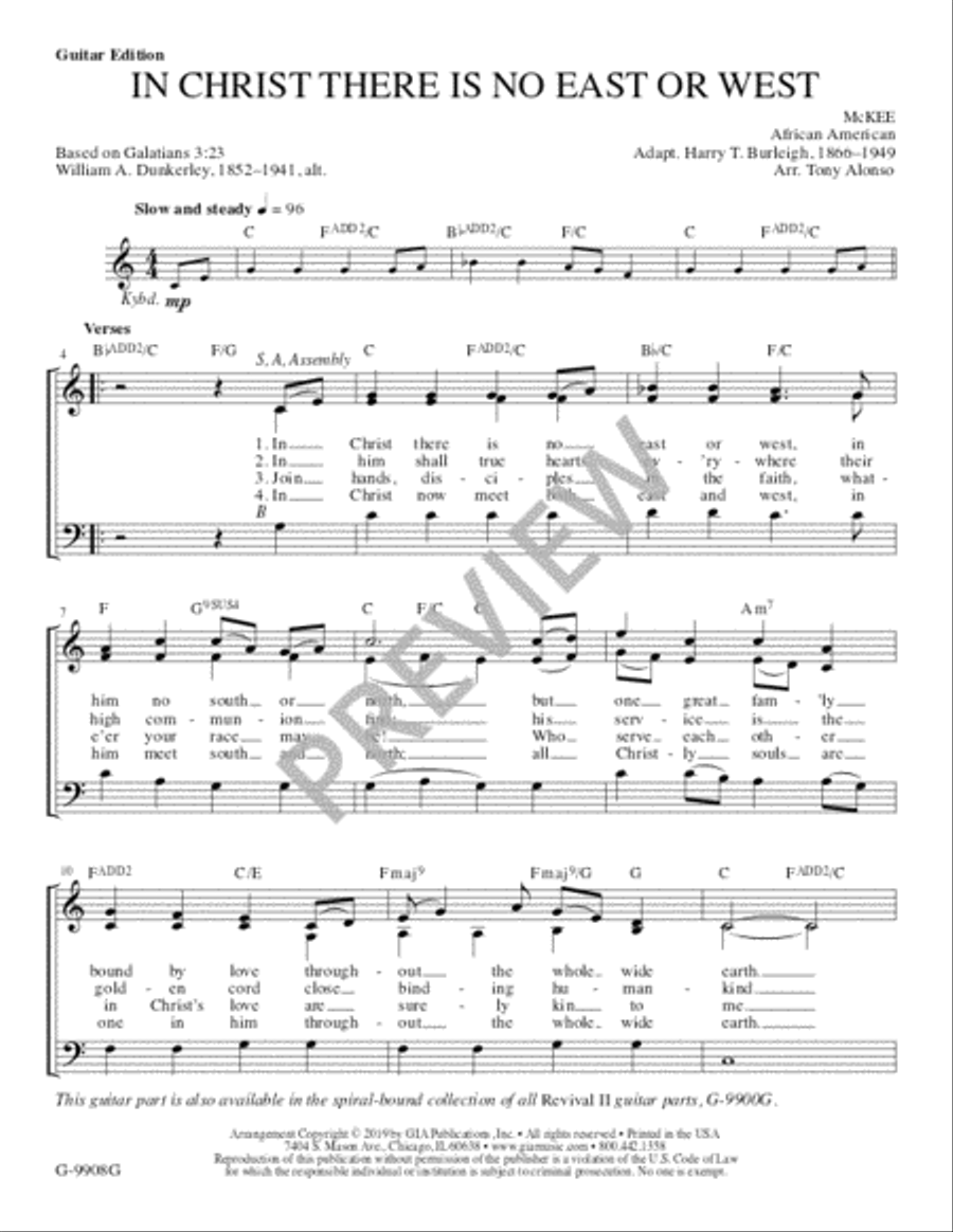 In Christ There Is No East or West - Guitar edition Guitar scores gallery preview page 2
