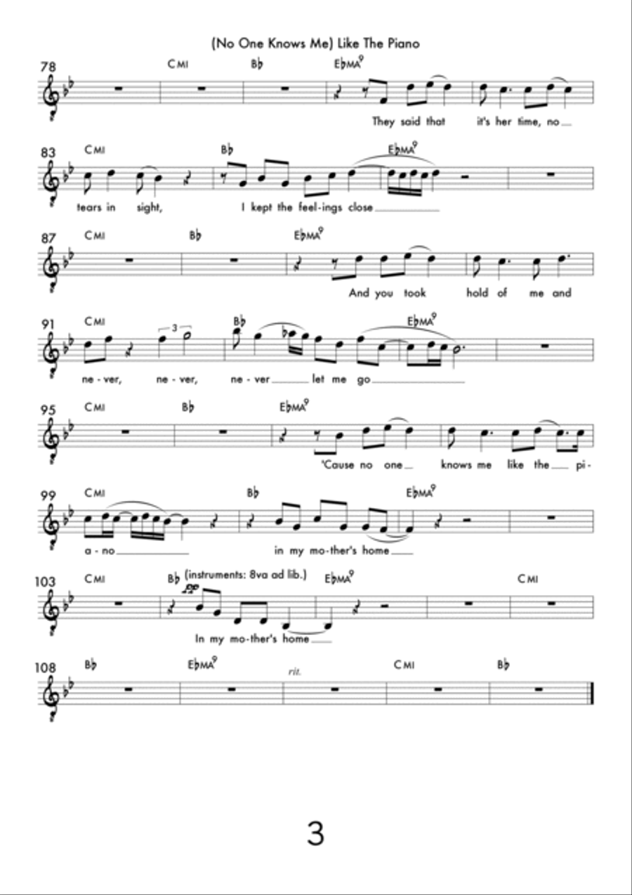 (no One Knows Me) Like The Piano Large Ensemble scores gallery preview page 3