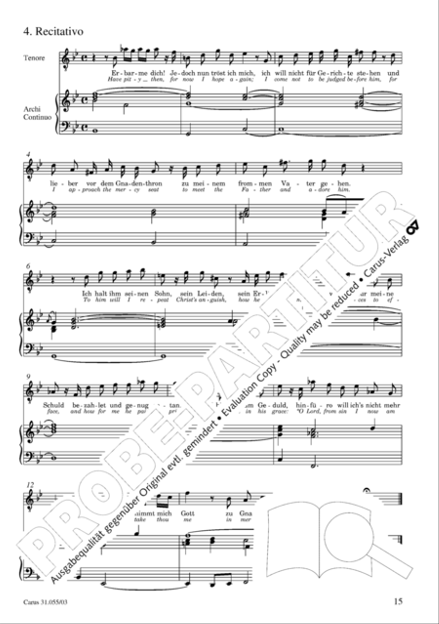 A feeble soul, a slave of sin (Ich armer Mensch, ich Sundenknecht) 4-Part scores gallery preview page 16