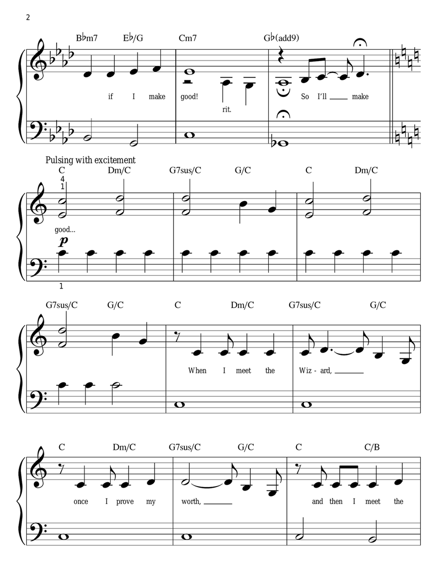 The Wizard And I (from Wicked) Easy Piano scores gallery preview page 2