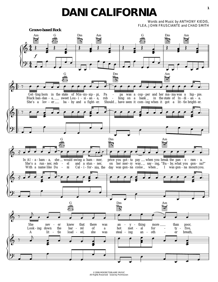 Dani California Acoustic Guitar scores gallery preview page 1