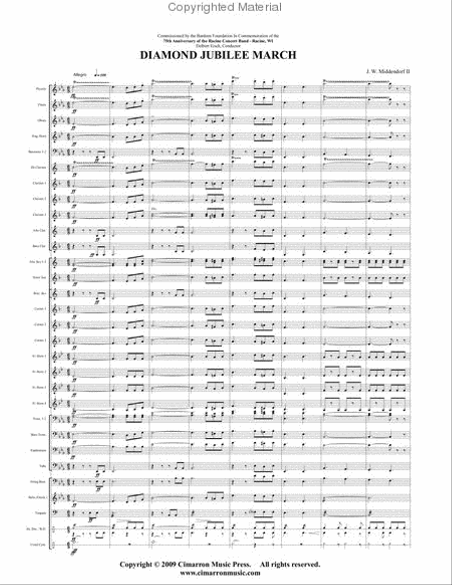 Diamond Jubilee March Concert Band scores gallery preview page 2