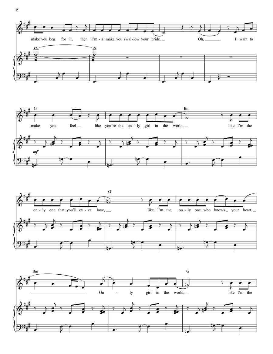 Only Girl In A Material World (from Moulin Rouge! The Musical) Voice scores gallery preview page 2