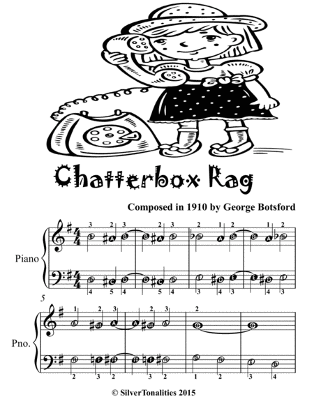 Chatterbox Rag Easiest Piano Sheet Music for Beginner Pianists Tadpole Edition