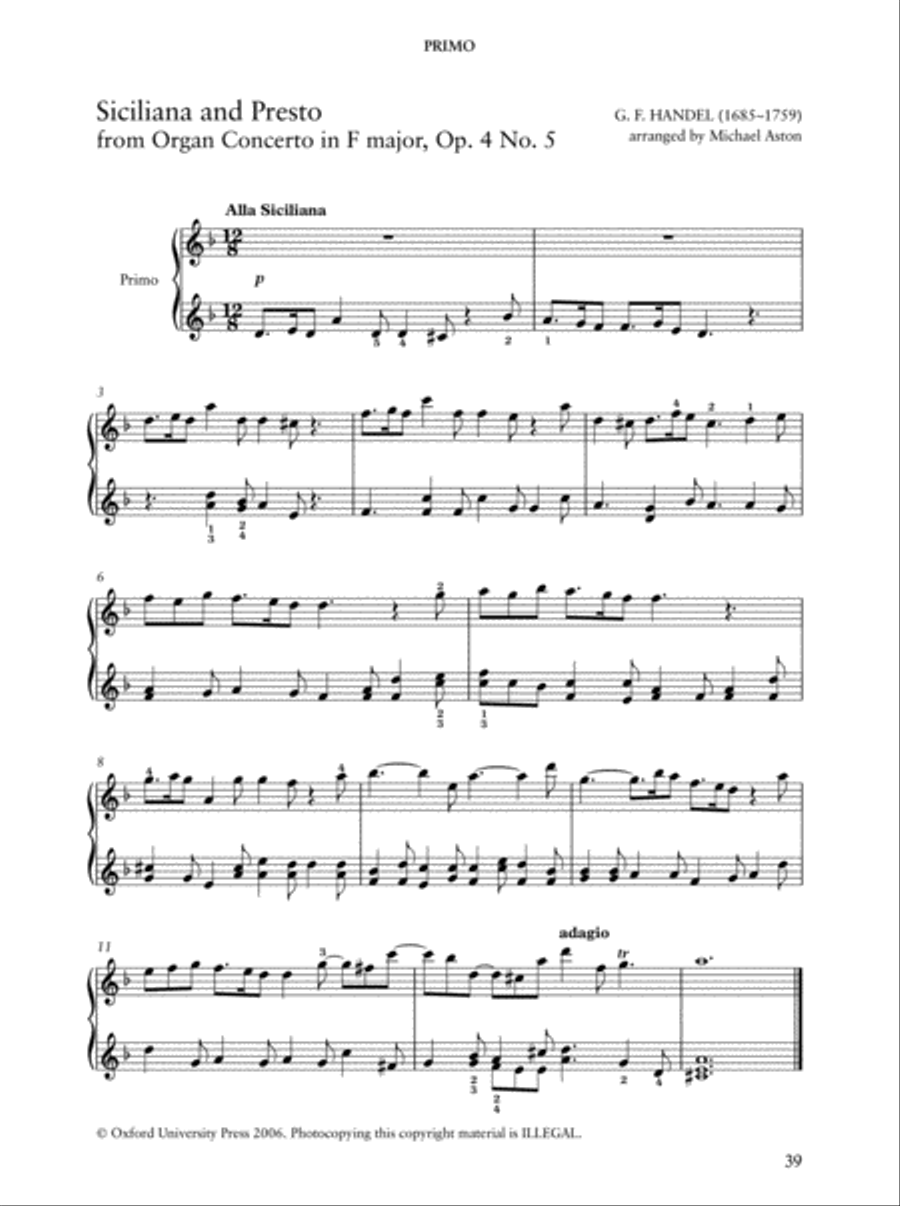 Piano Duets: Baroque Composers Piano Duet scores gallery preview page 3