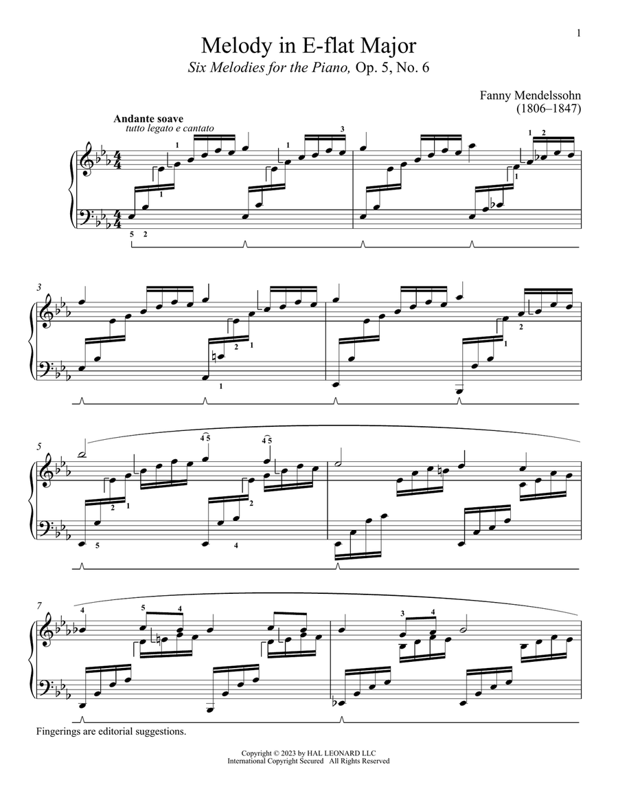Andante soave Piano Solo scores gallery preview page 1