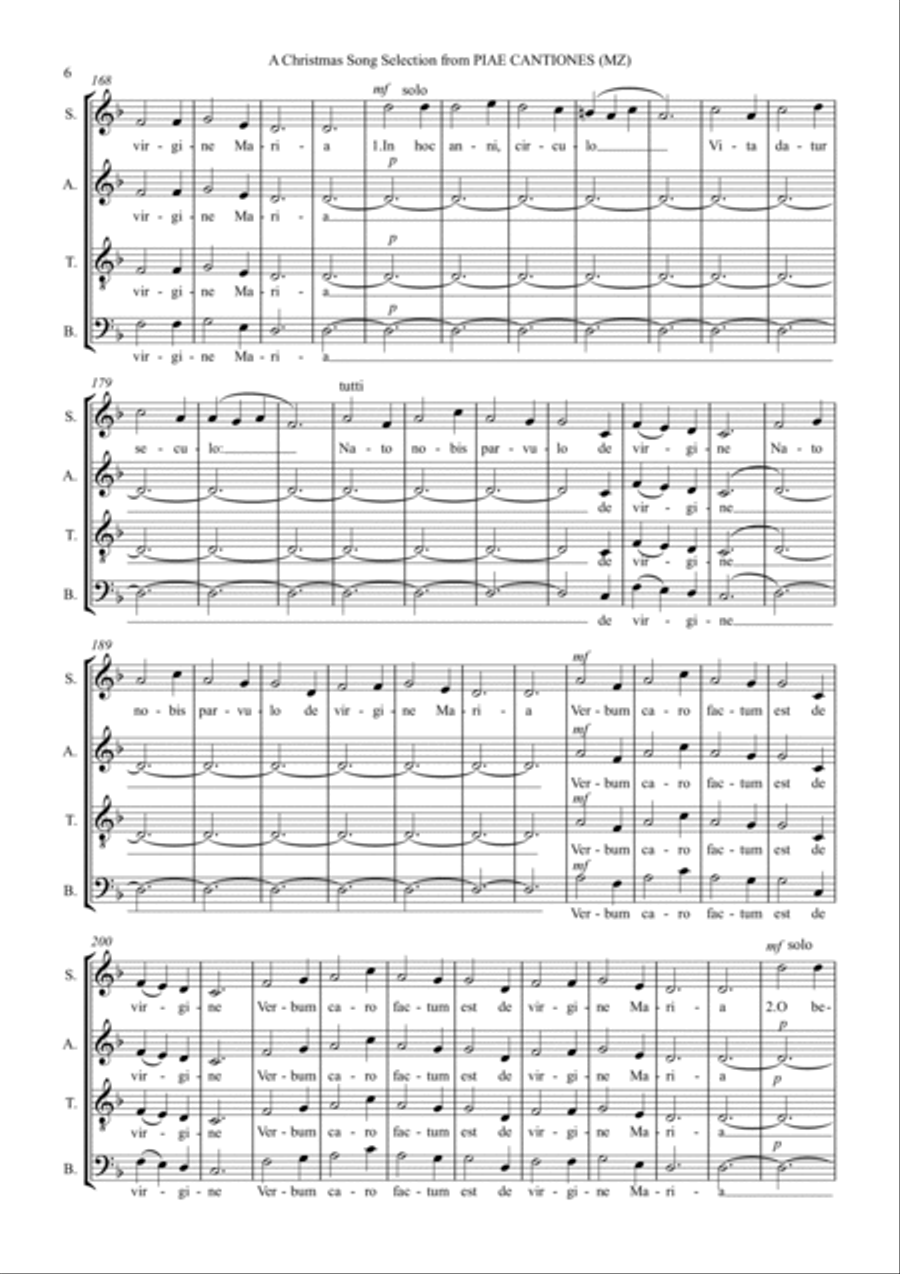 A Christmas Song Selection from PIAE CANTIONES 4-Part scores gallery preview page 6