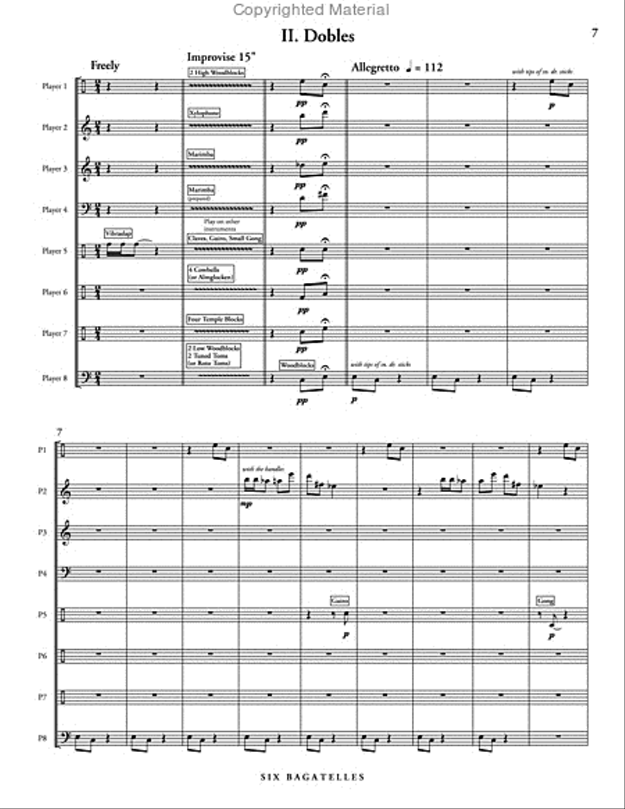 Six Bagatelles (score & parts) Percussion Ensemble scores gallery preview page 4