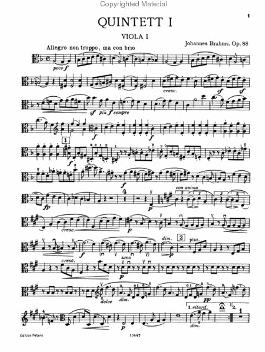 String Quintet No.1 String Quartet scores gallery preview page 5