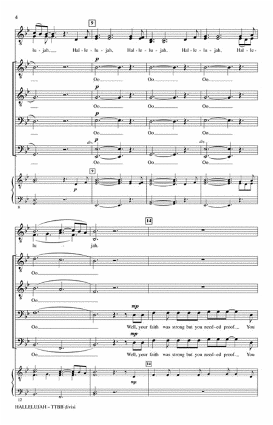 Hallelujah TTBB scores gallery preview page 3