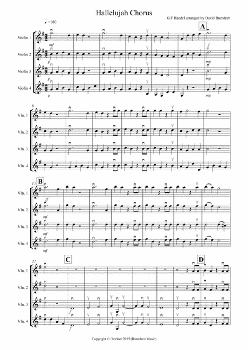 Hallelujah Chorus for Violin Quartet image number null