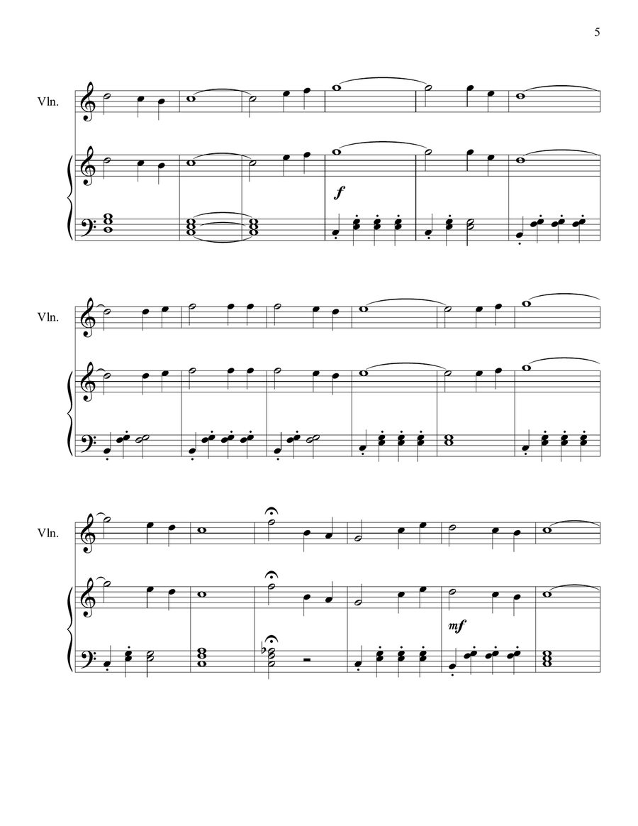 Peaceful Hymns of the Faith: 13 Easy Hymn Duets for Piano and Violin String Duet scores gallery preview page 5