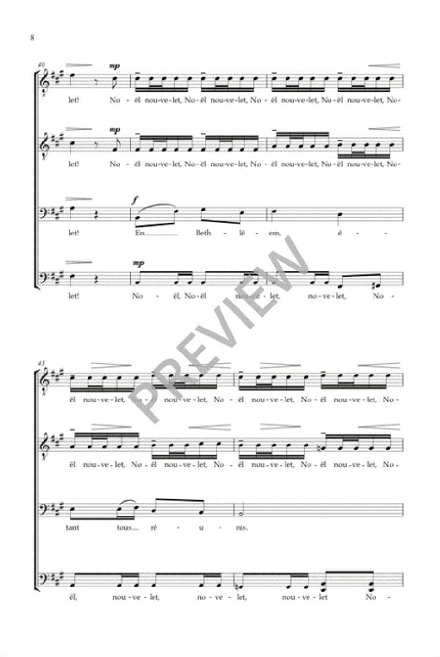 Noel nouvelet (TTBB) Noel nouvelet (TTBB) TTBB scores gallery preview page 9