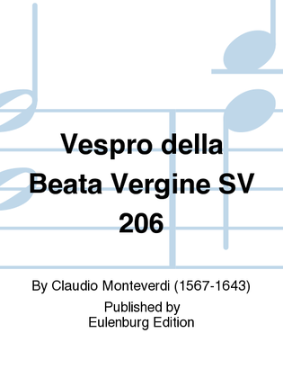 Book cover for Vespro della Beata Vergine SV 206