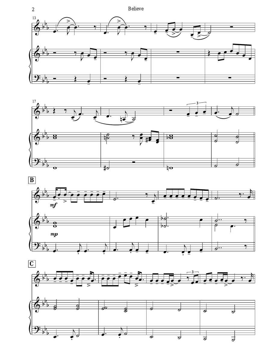 Believe Marimba scores gallery preview page 4