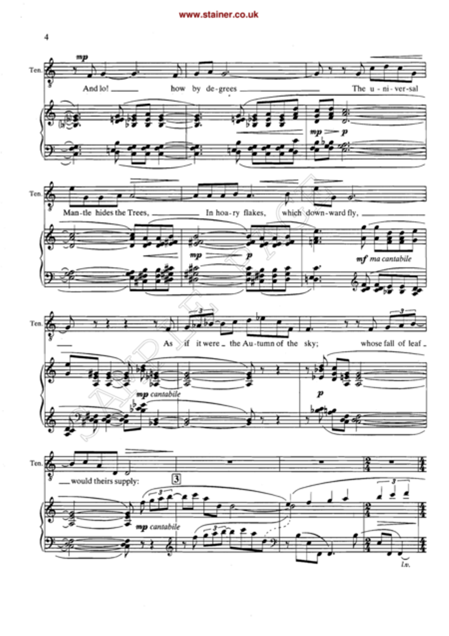 In Winter's Cold Embraces Dye. Vocal Score 4-Part scores gallery preview page 5