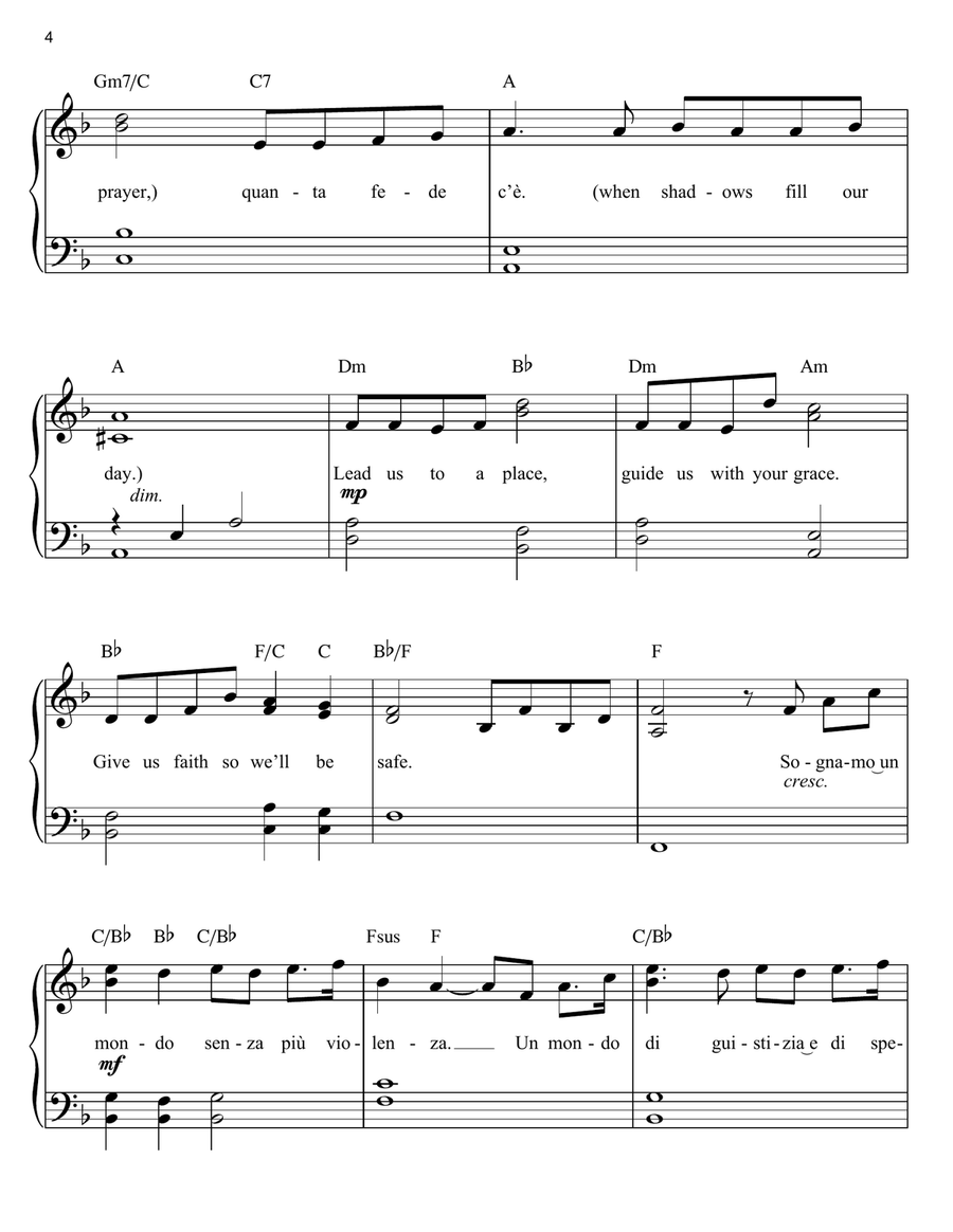 The Prayer Easy Piano scores gallery preview page 4