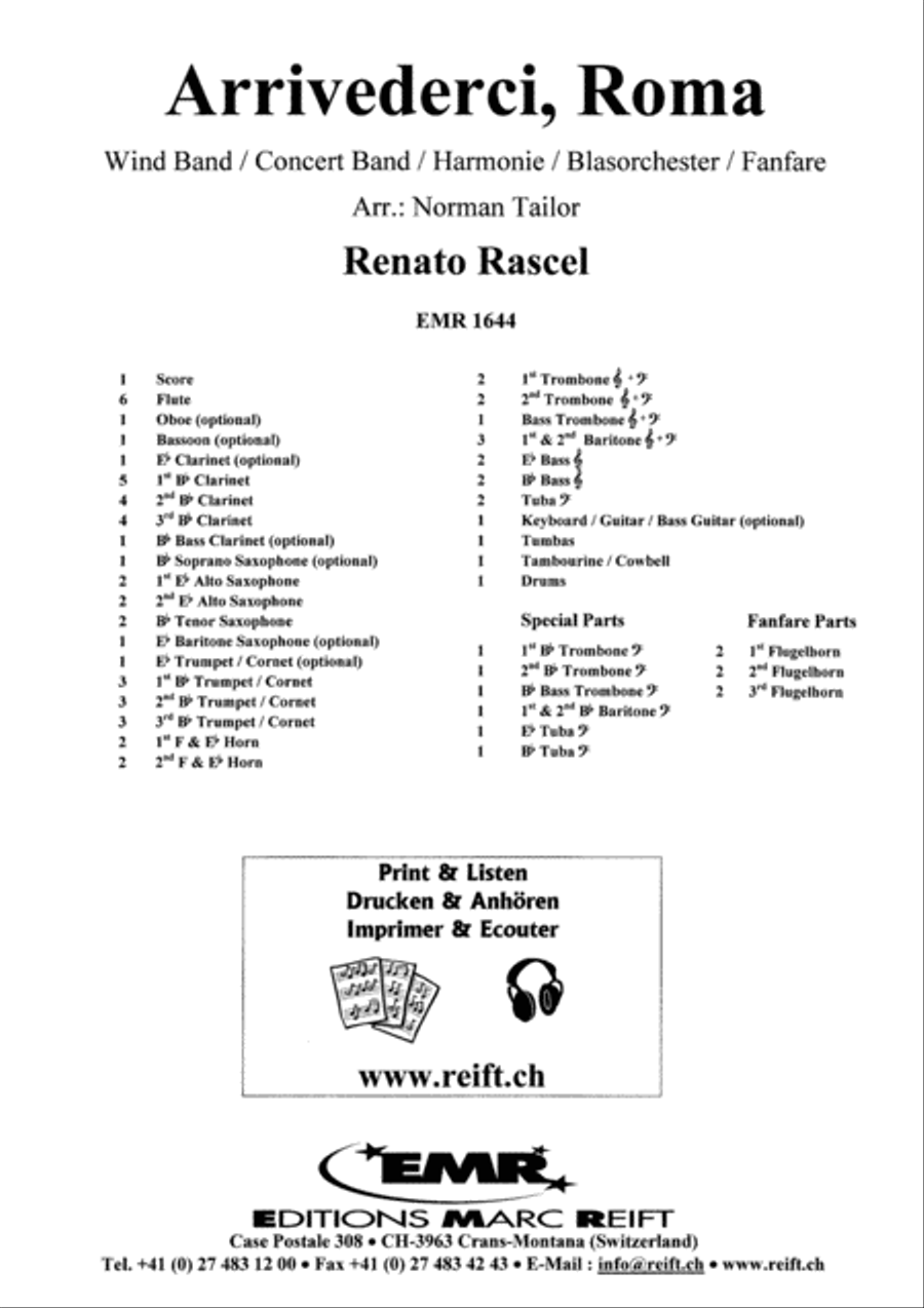Arrivederci, Roma Arrivederci, Roma Concert Band scores gallery preview page 2