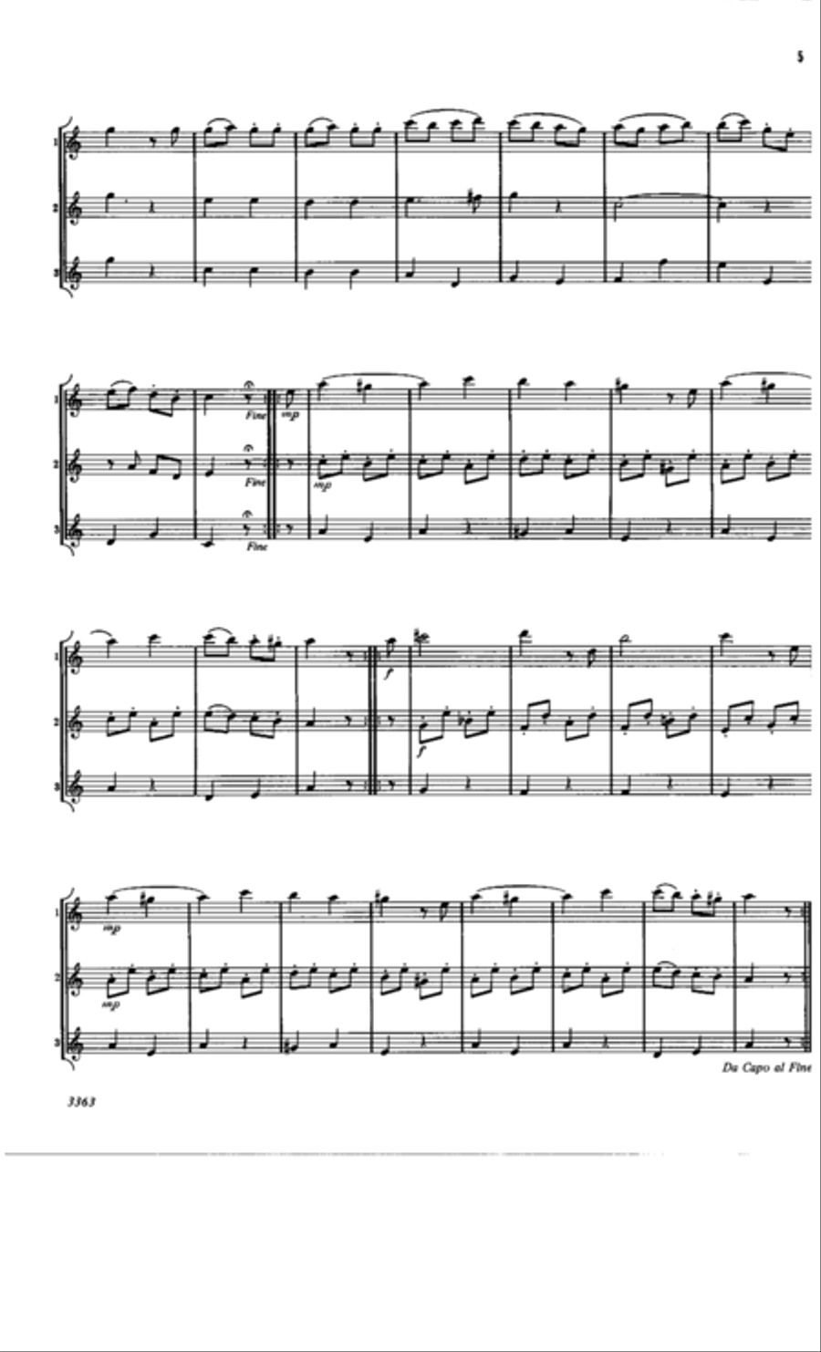 Menuet and Finale Flute Trio scores gallery preview page 5