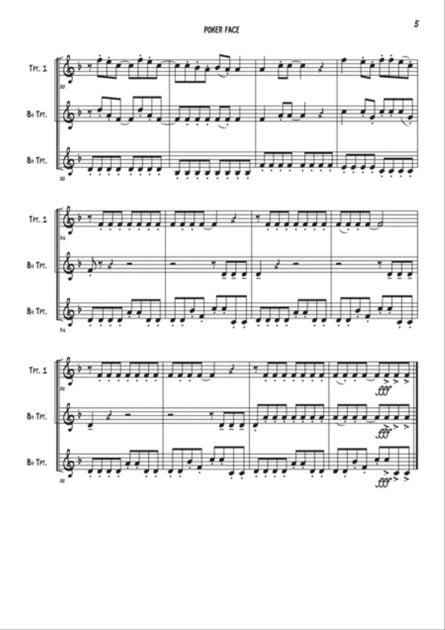 Poker Face Brass Ensemble scores gallery preview page 5