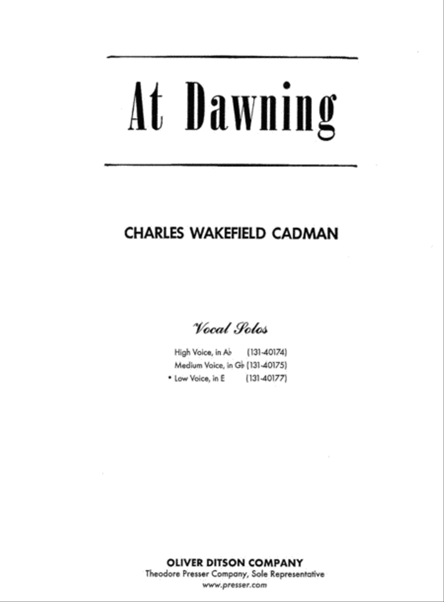 At Dawning Chamber Music scores gallery preview page 1