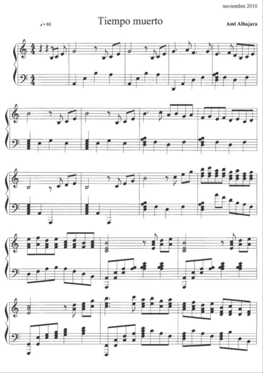 Tiempo muerto Tiempo muerto Piano Solo scores gallery preview page 2