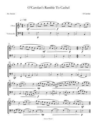 Book cover for turlough'o carolan - o'carolan ramble to cashel - oboe and cello sheet music
